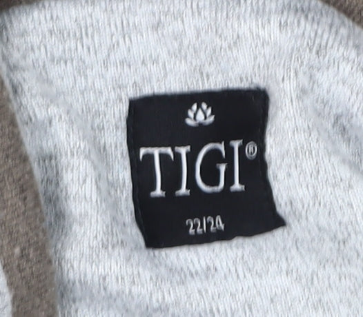 TIGI Women's Brown Striped Cowl Neck Jumper