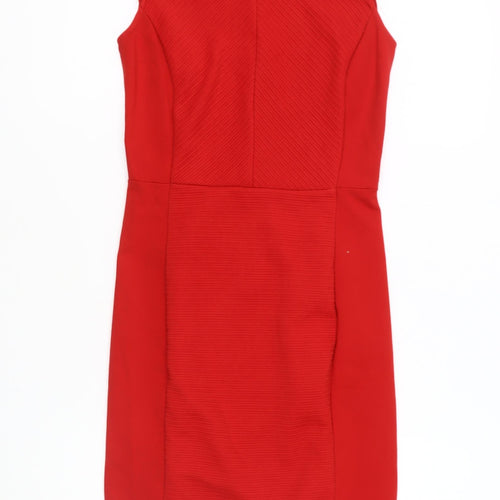 H&M Women's Red XS Kneel Length Sheath Dress