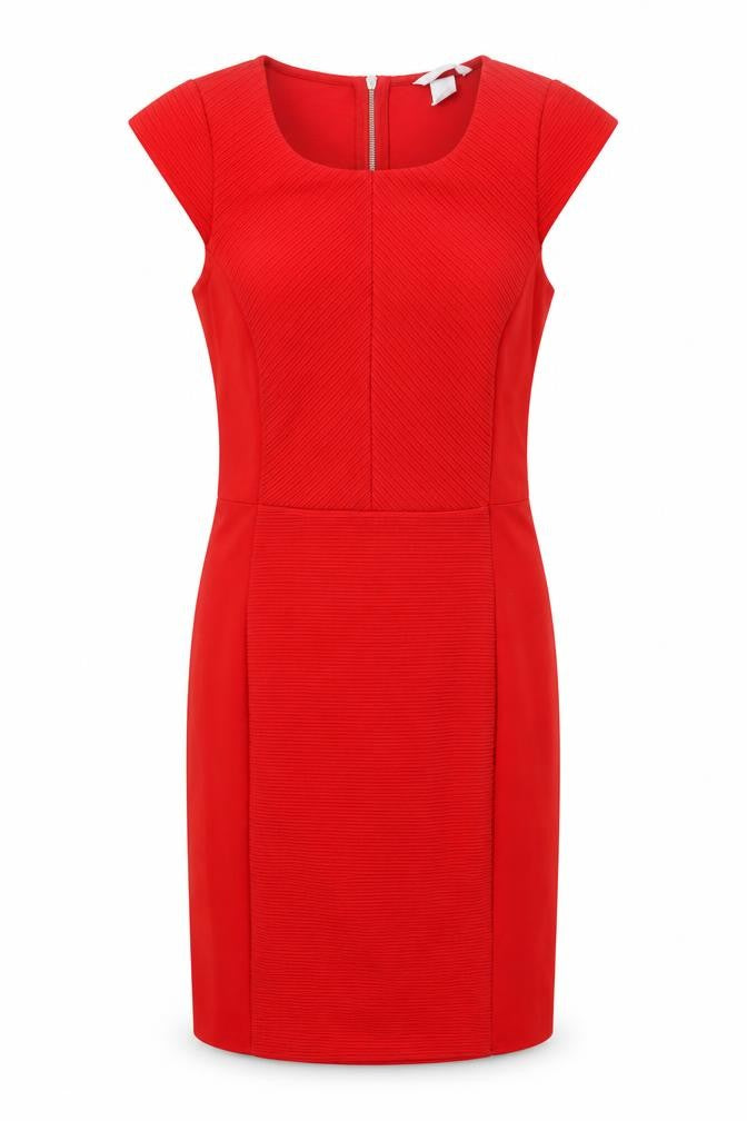 H&M Women's Red XS Kneel Length Sheath Dress