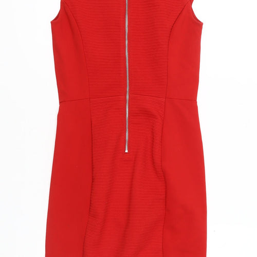 H&M Women's Red XS Kneel Length Sheath Dress