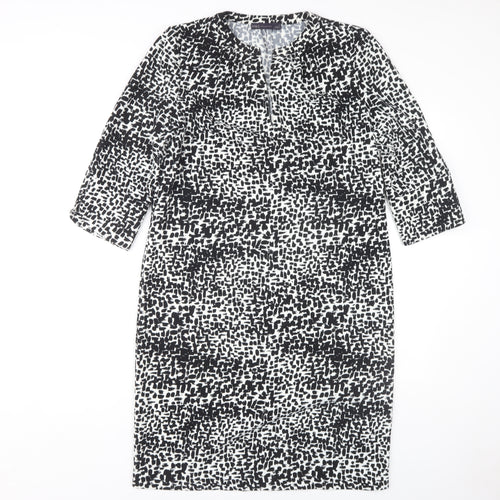 Marks and Spencer Women's Black Geometric Shift Dress