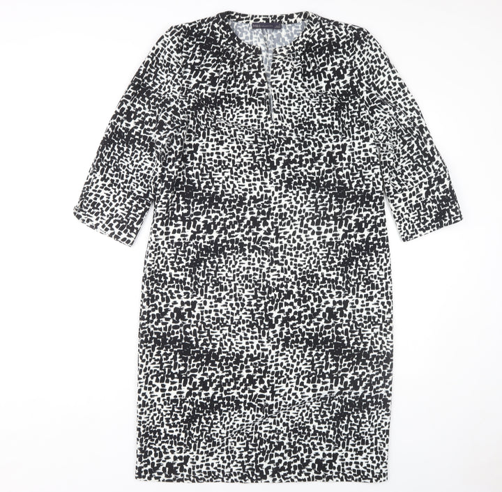 Marks and Spencer Women's Black Geometric Shift Dress