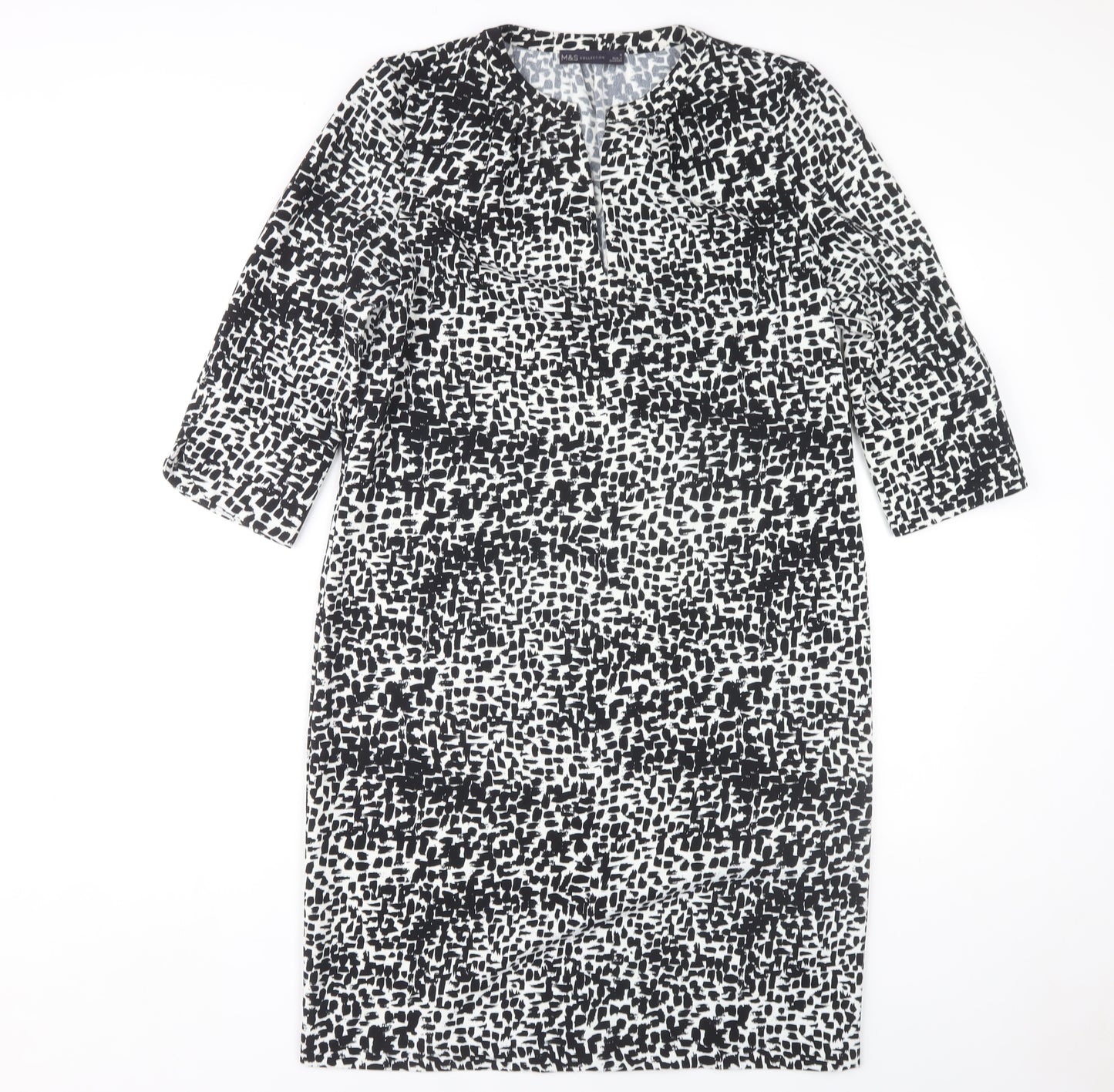 Marks and Spencer Women's Black Geometric Shift Dress