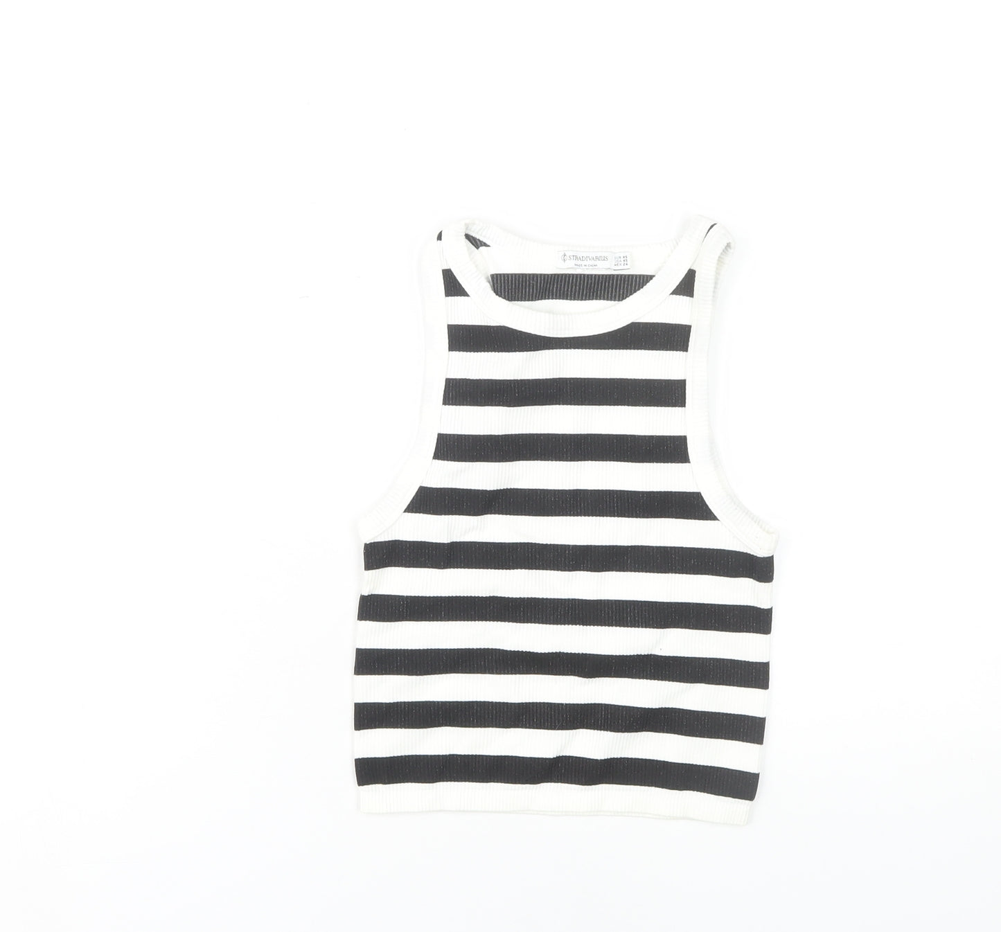 Stradivarius Women's Black XS Striped Tank Top