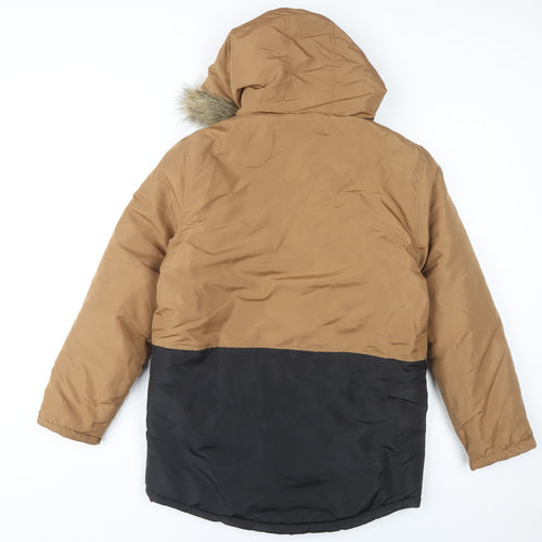 Destination Boys Brown Puffer Jacket with Hood, Size 164