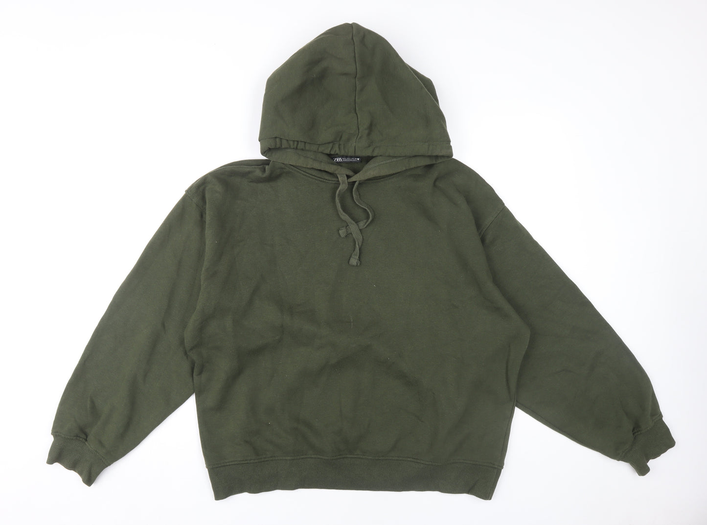 Zara Men's Green Pullover Hoodie, Size L