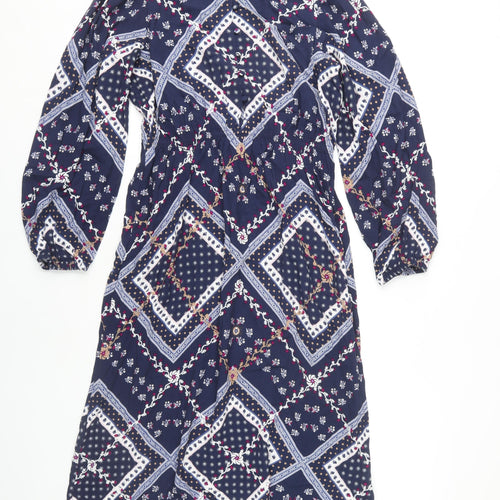 Marks and Spencer Women's Blue Geometric Dress Size 12