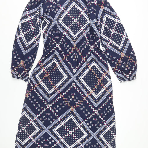 Marks and Spencer Women's Blue Geometric Dress Size 12