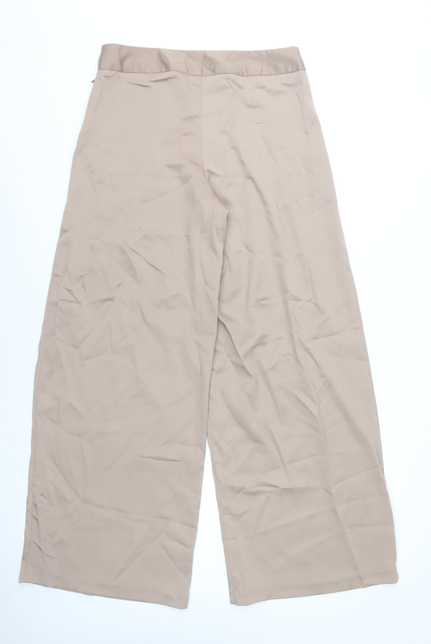 New Look Women's Beige Wide-Leg Pleated Trousers