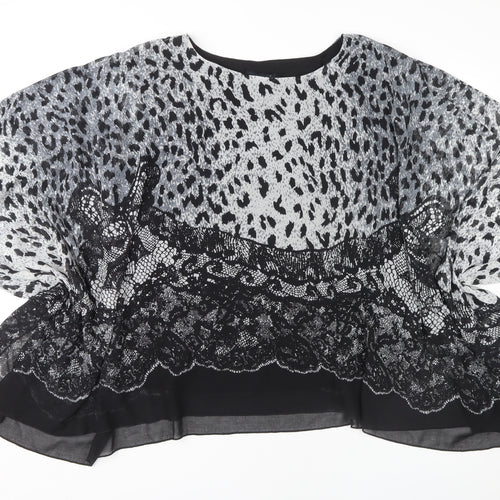 Saloos Women's Black Tunic Animal Print Plus Size 22