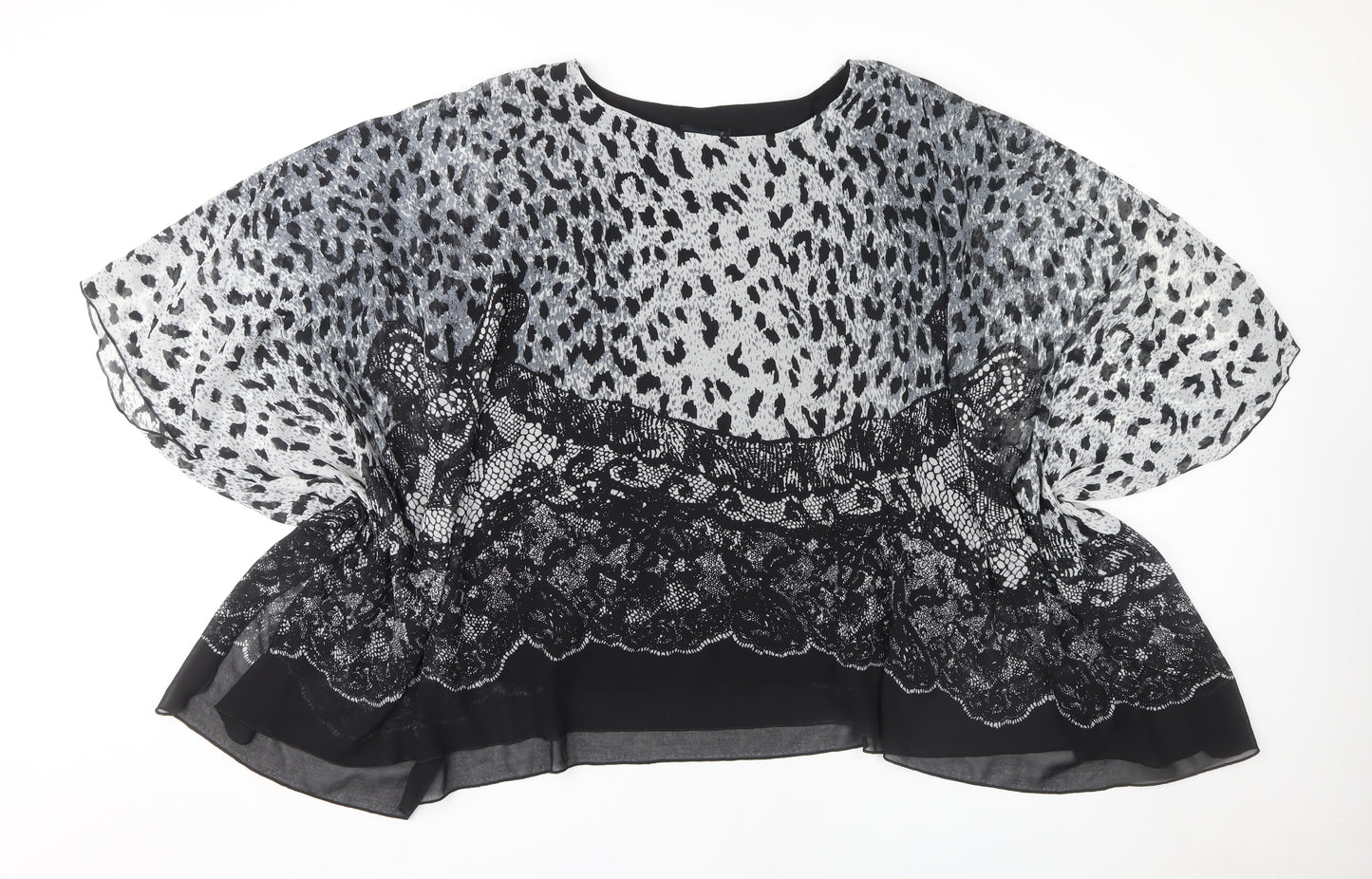 Saloos Women's Black Tunic Animal Print Plus Size 22