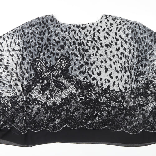 Saloos Women's Black Tunic Animal Print Plus Size 22