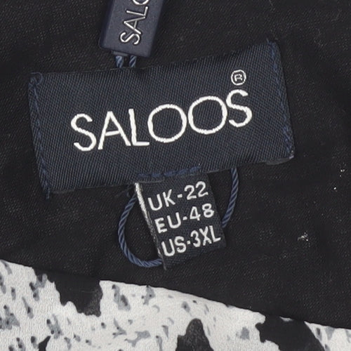 Saloos Women's Black Tunic Animal Print Plus Size 22