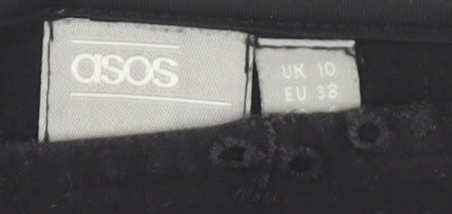 ASOS Women's Black Dress Size 10 with Ruffle Accent