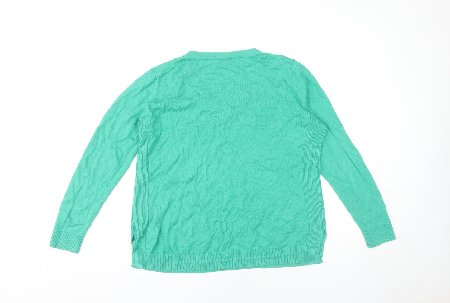 Gap Women's Green V-Neck Pullover Jumper in M, Casual
