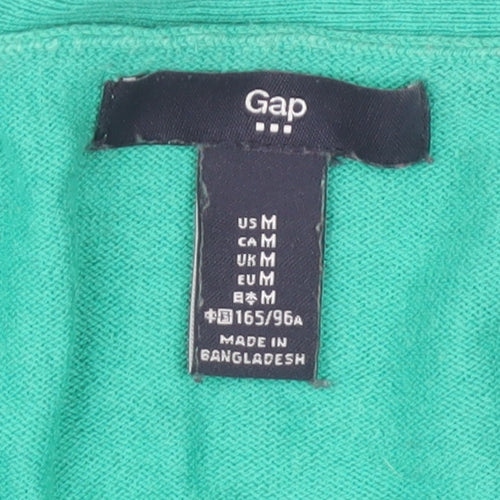 Gap Women's Green V-Neck Pullover Jumper in M, Casual