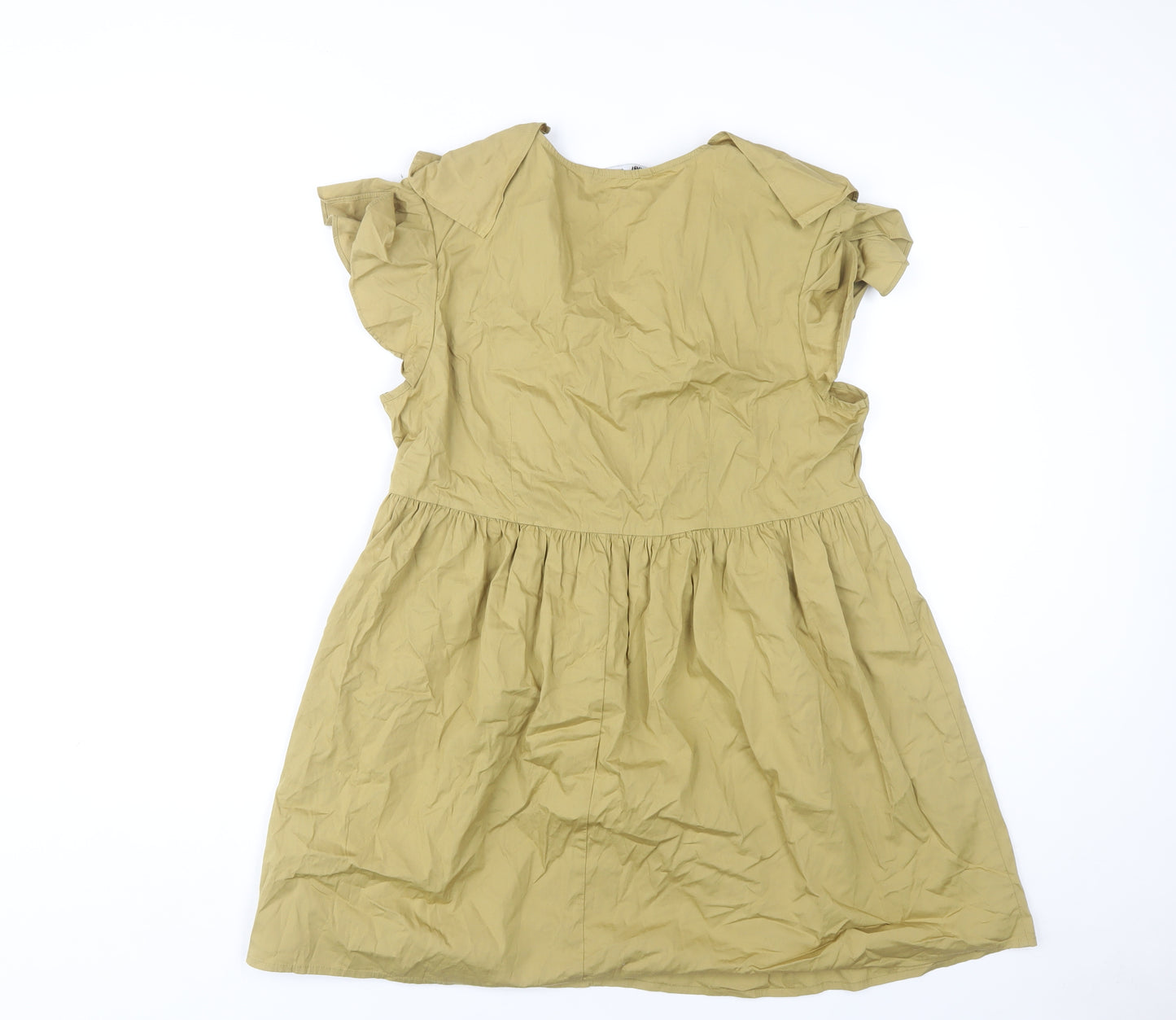 Zara Women's V-Neck S Casual Spring Flutter Dress