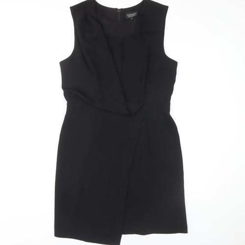 Topshop Women's Black Shift Dress - Size 12