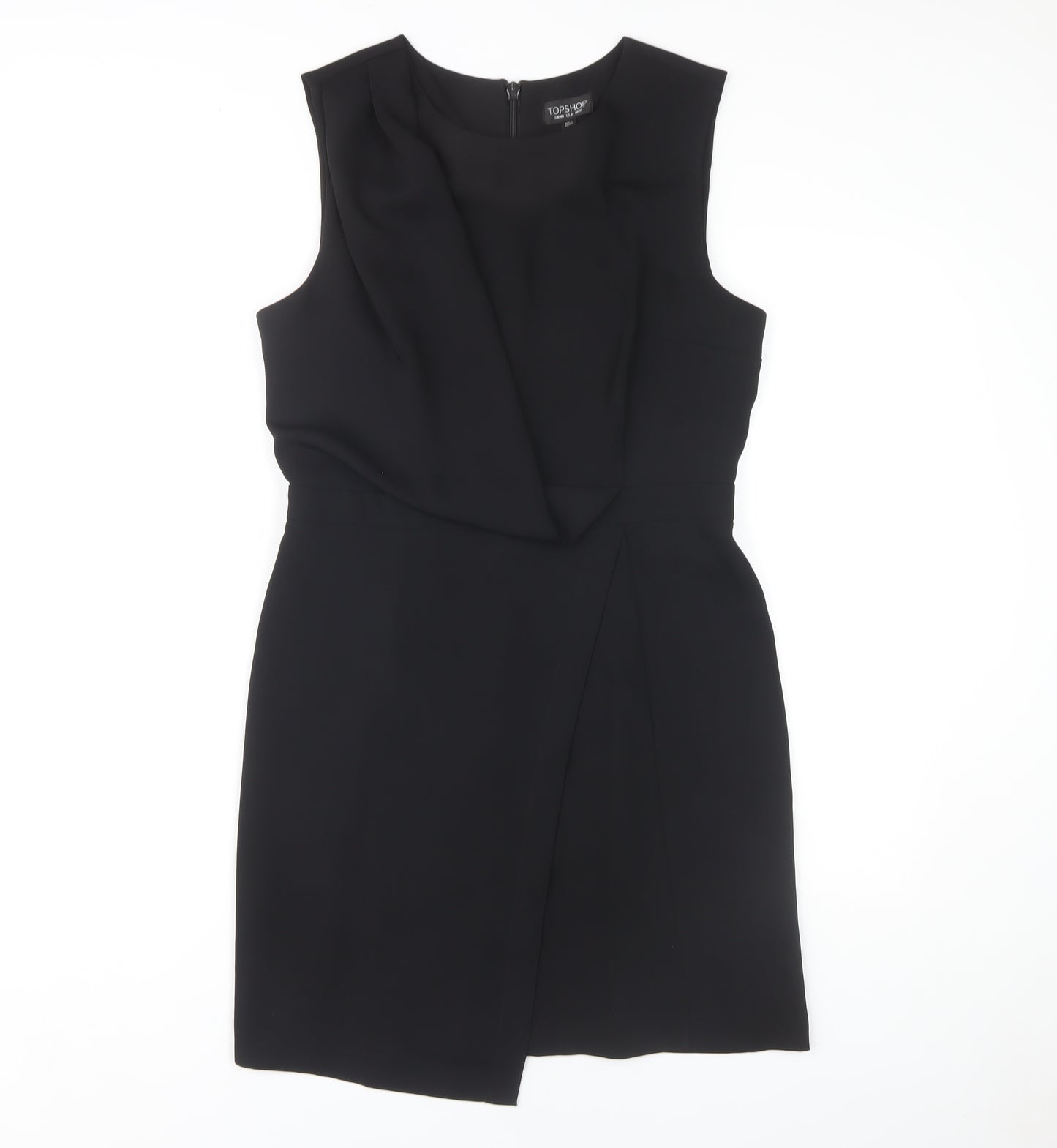Topshop Women's Black Shift Dress - Size 12
