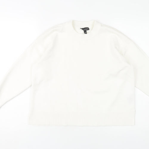 Topshop Women's White Crew Neck Jumper - Size 10