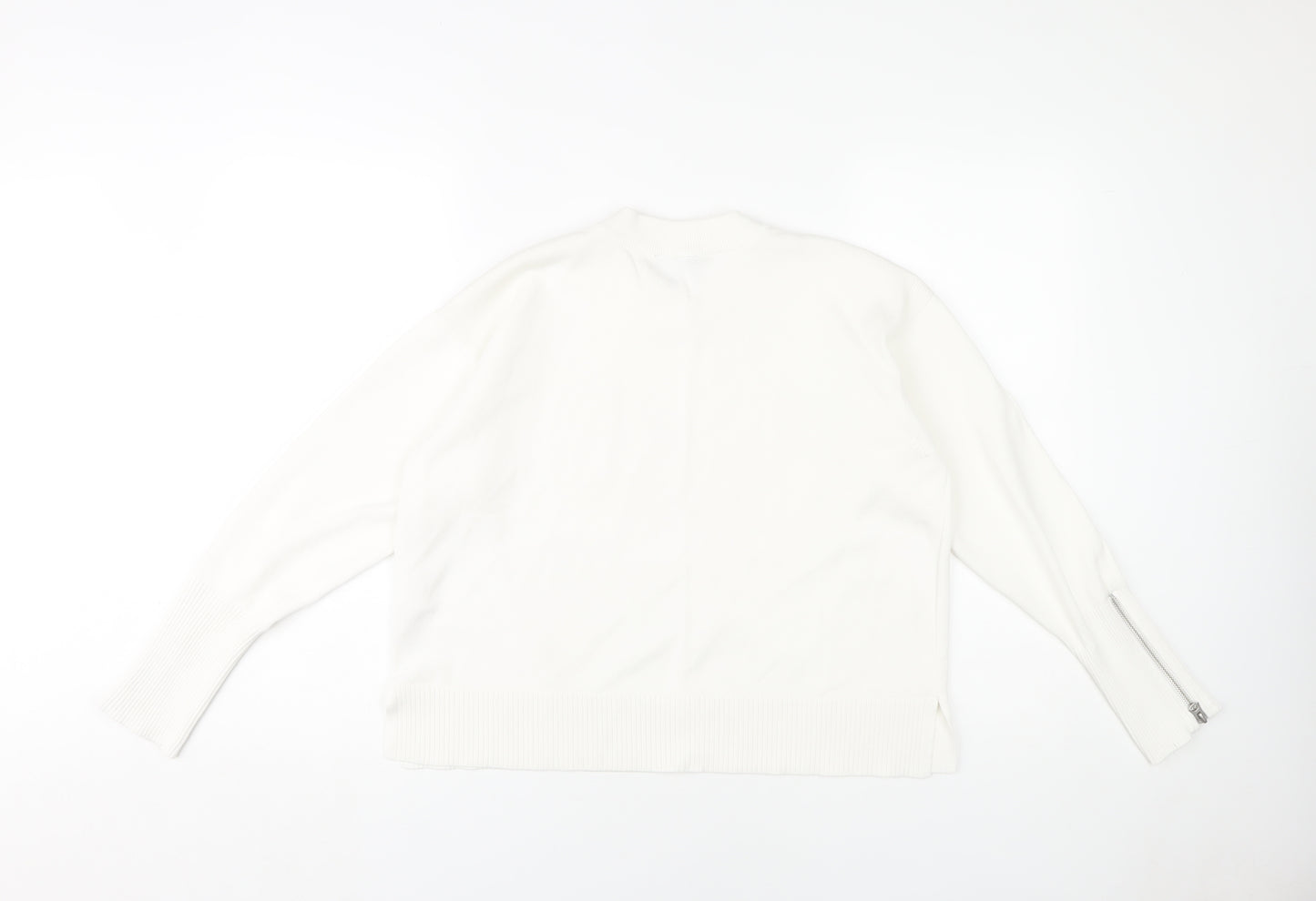 Topshop Women's White Crew Neck Jumper - Size 10