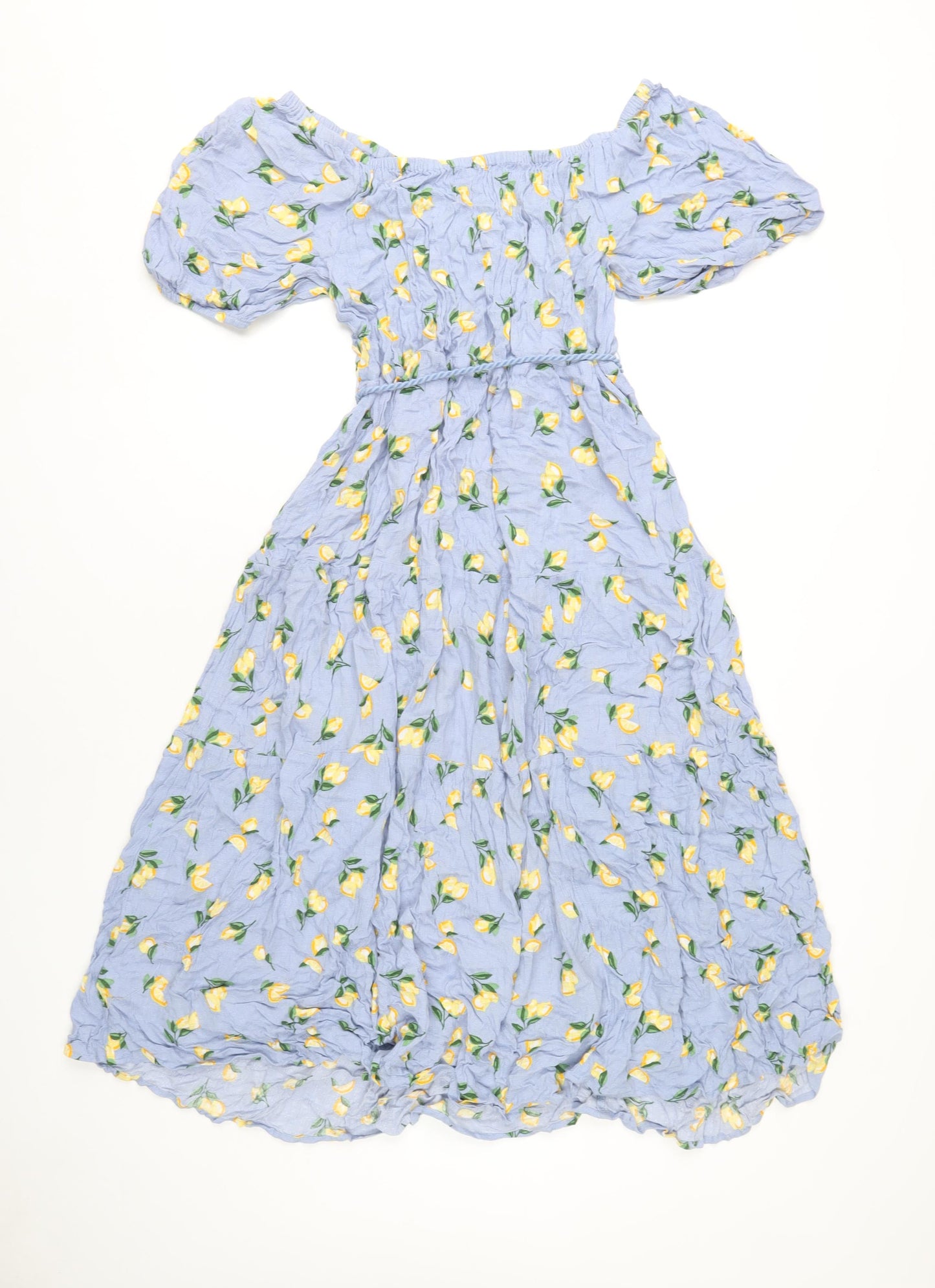 Marks and Spencer Women's Blue A-Line Floral Midi Dress