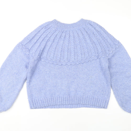 Vero Moda Women's Blue Pullover L Cable-Knit Jumper