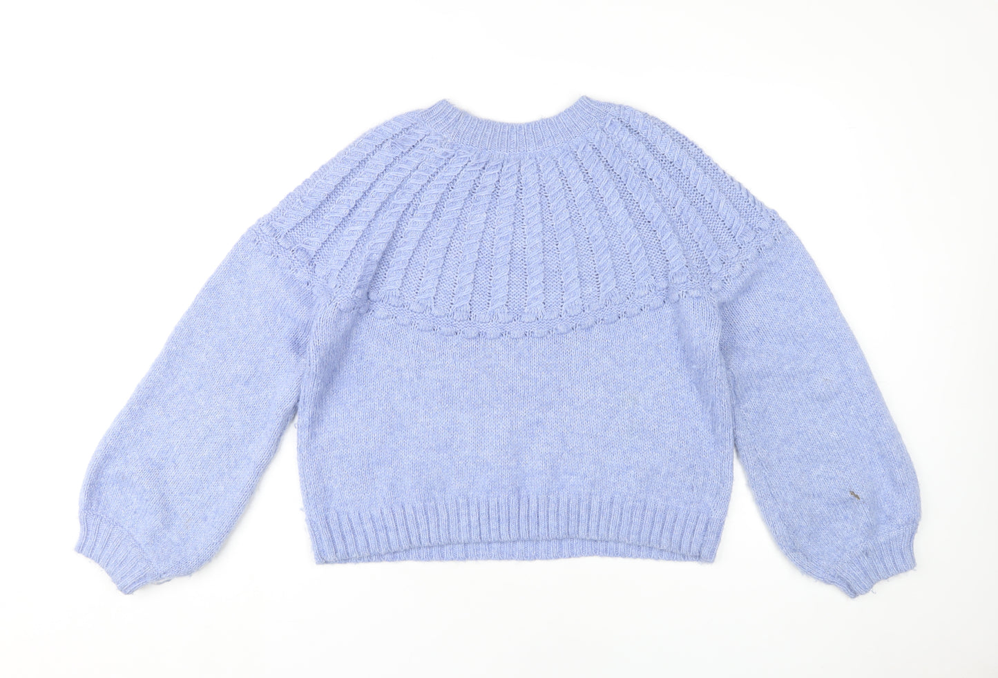 Vero Moda Women's Blue Pullover L Cable-Knit Jumper