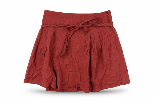 Front view of ASOS Women's Red Pleated Short Skirt, size 14