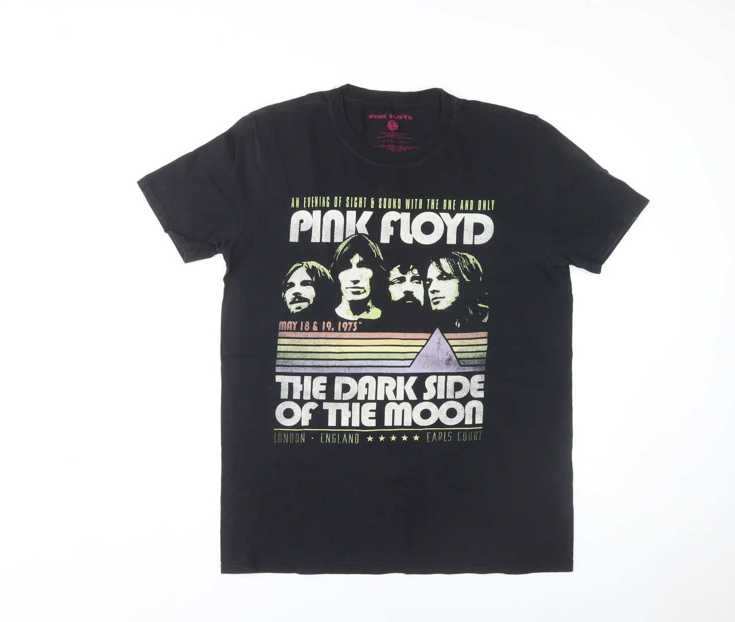 Pink Floyd Men's Black Graphic T-Shirt, Medium, Music Band