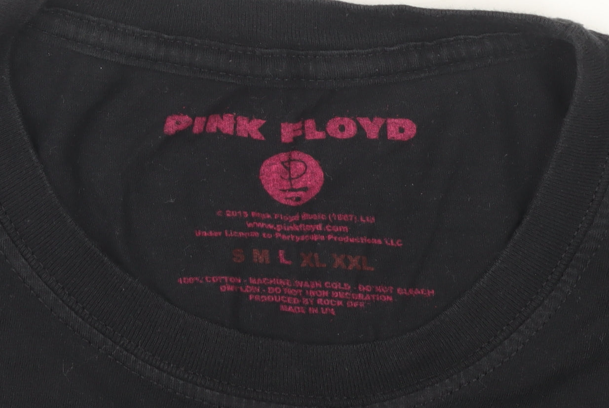 Pink Floyd Men's Black Graphic T-Shirt, Medium, Music Band