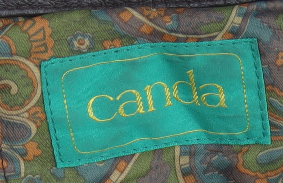 Canda Men's Brown Leather Bomber Jacket Size 42