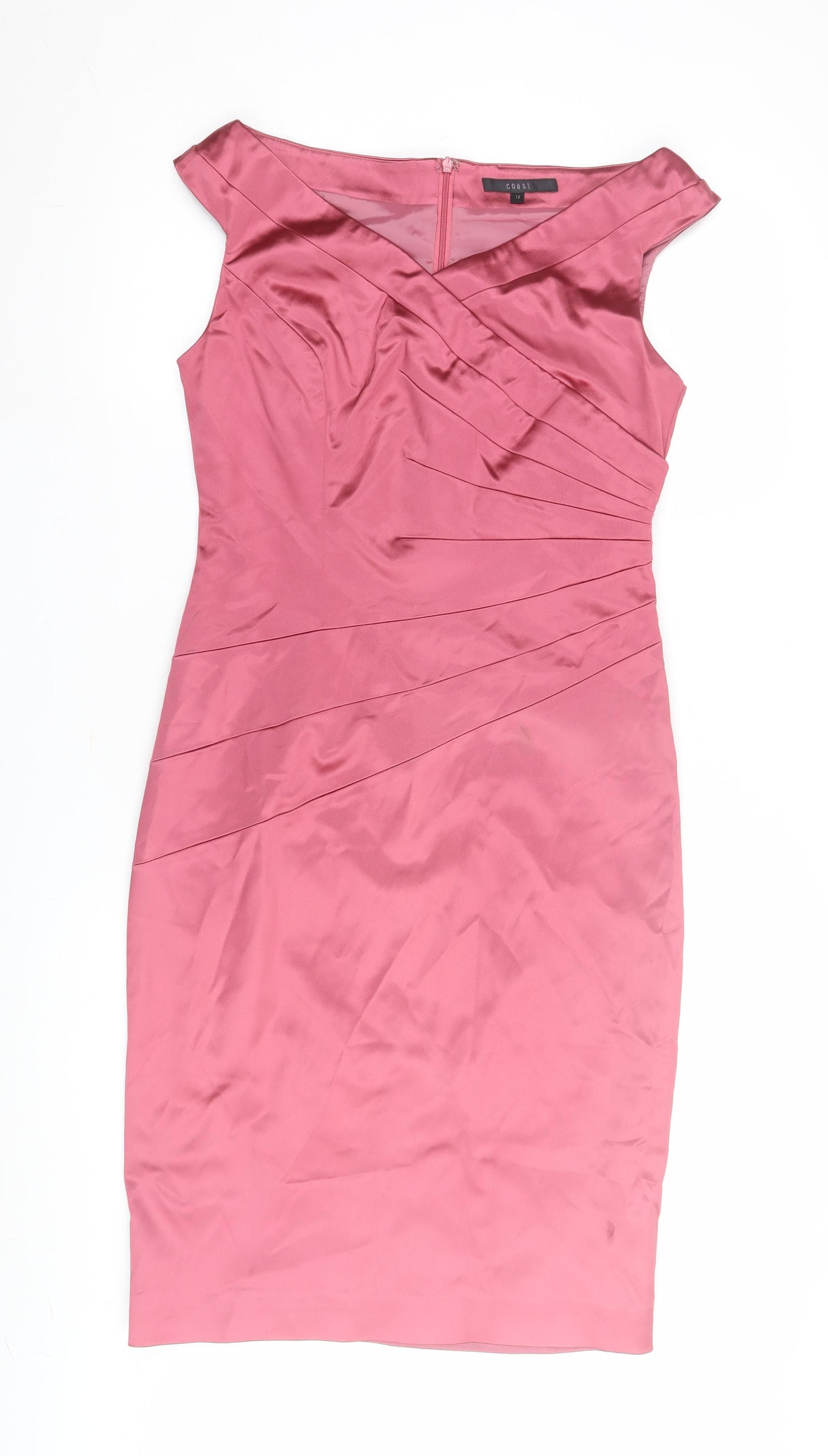 Coast Women's Pink Off the Shoulder Sheath Dress - Size 12