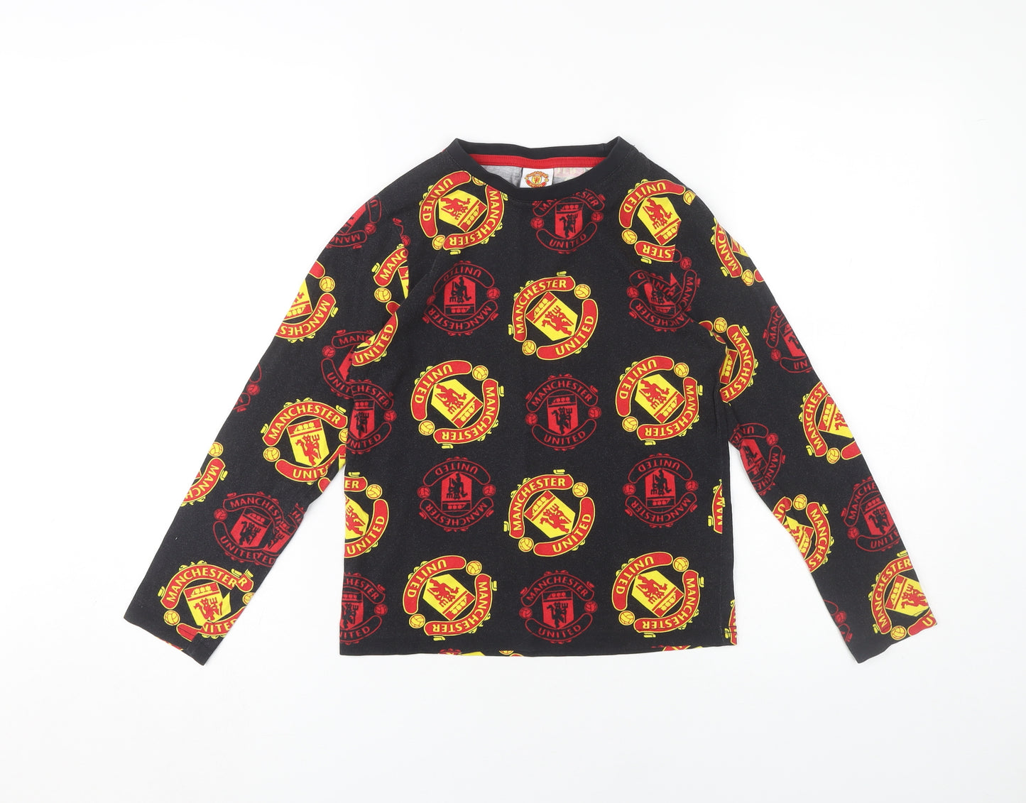 Manchester United Boys' Black Pyjama Top 9-10Yrs Sporty