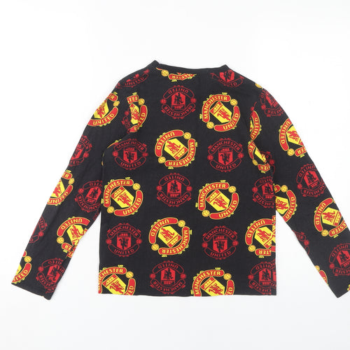 Manchester United Boys' Black Pyjama Top 9-10Yrs Sporty