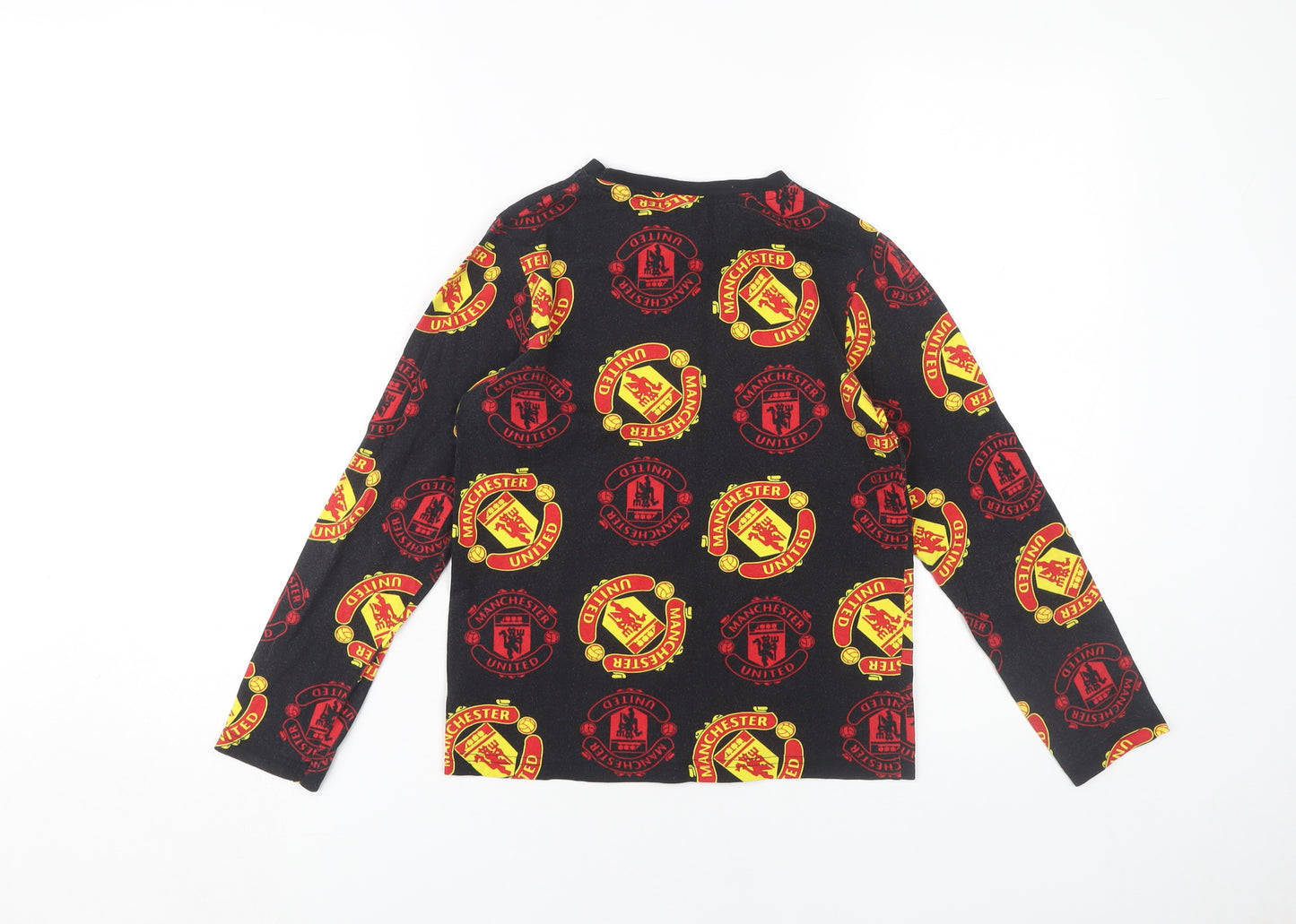 Manchester United Boys' Black Pyjama Top 9-10Yrs Sporty