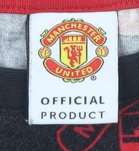 Manchester United Boys' Black Pyjama Top 9-10Yrs Sporty