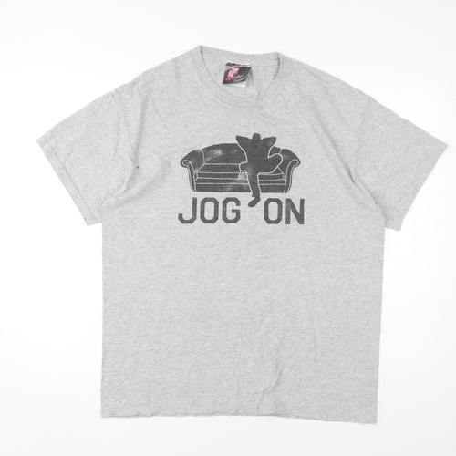 Lethal Tongue Men's Grey Graphic Print T-Shirt L