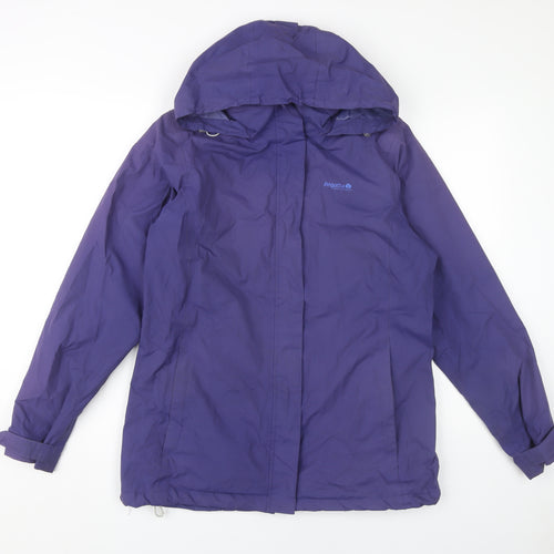 Regatta Women's Purple Hooded Rain Coat Size 14