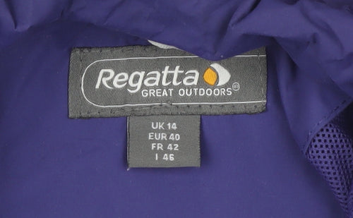 Regatta Women's Purple Hooded Rain Coat Size 14