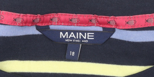Maine Women's Multicoloured Striped Jersey Top, Size 18