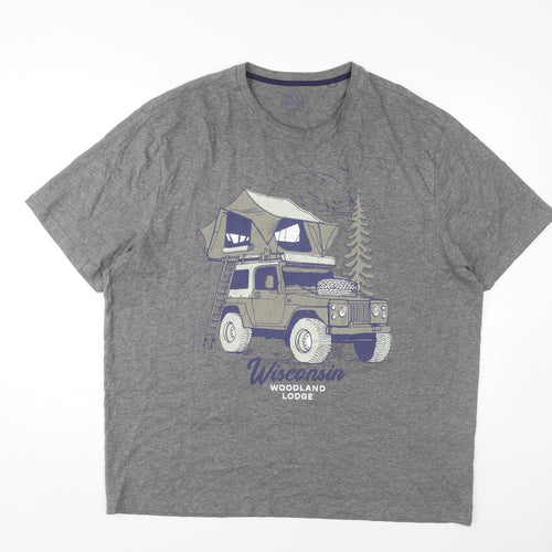Next Men's Grey Graphic Print 2XL T-Shirt