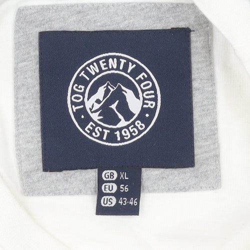 TOG TWENTY FOUR Men's XL White Grey T-Shirt