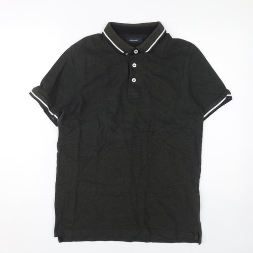 Jack & Jones Men's Black Polo Shirt, Size L, Casual Style