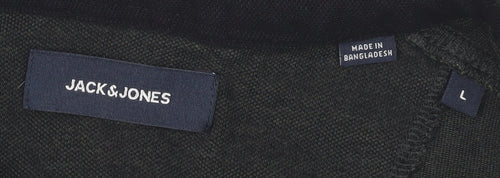 Jack & Jones Men's Black Polo Shirt, Size L, Casual Style