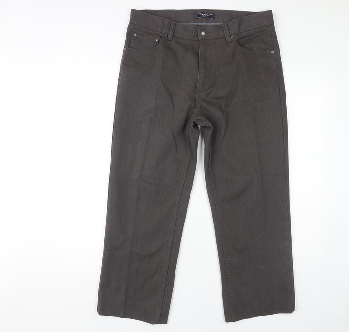 Maine New England Men's Grey Straight Jeans, Size 34