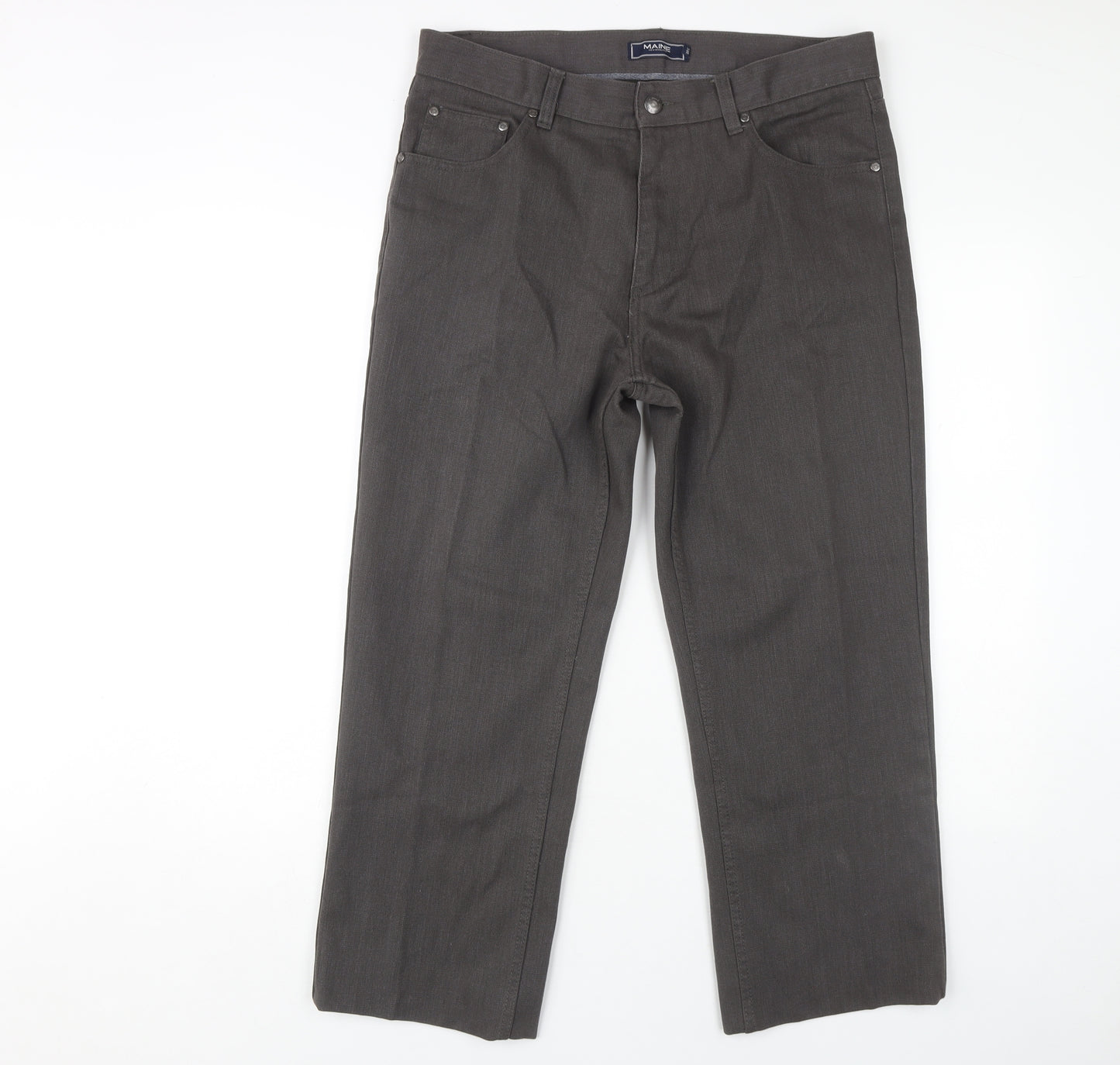 Maine New England Men's Grey Straight Jeans, Size 34