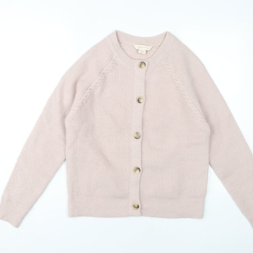 Mauvette Women's Beige Cable-Knit Cardigan - Size 10