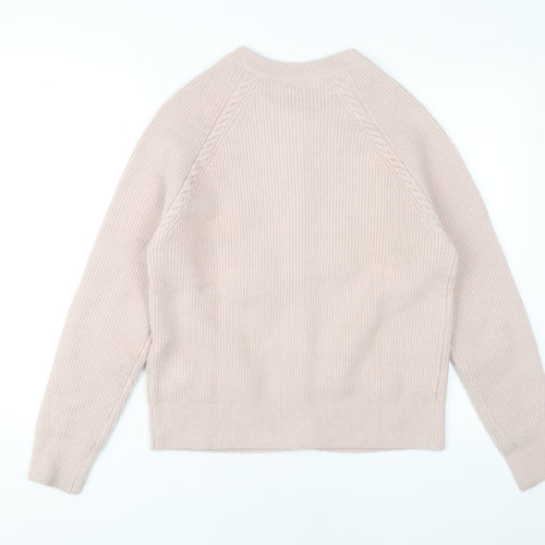 Mauvette Women's Beige Cable-Knit Cardigan - Size 10