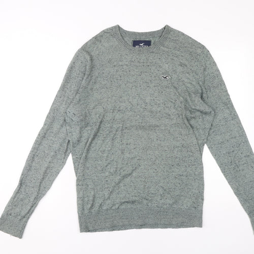 Hollister Men's Grey Pullover Jumper M - Logo Accent